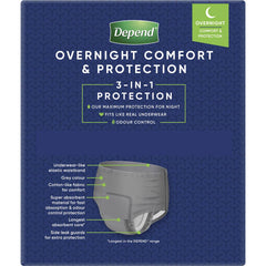 Depend Real Fit Night Defence Incontinence Underwear Men L (8 Pack)