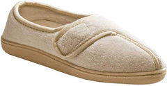 Women’S Adaptive Adjustable Soft Terry Cloth Slippers for Seniors - Taupe XL