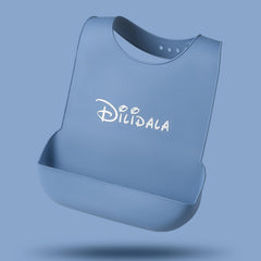 Silicone Adult Bib with Pocket Waterproof Mealtime Protector Adult Disability Cloth Protector Washable Elderly People Meal Bibs