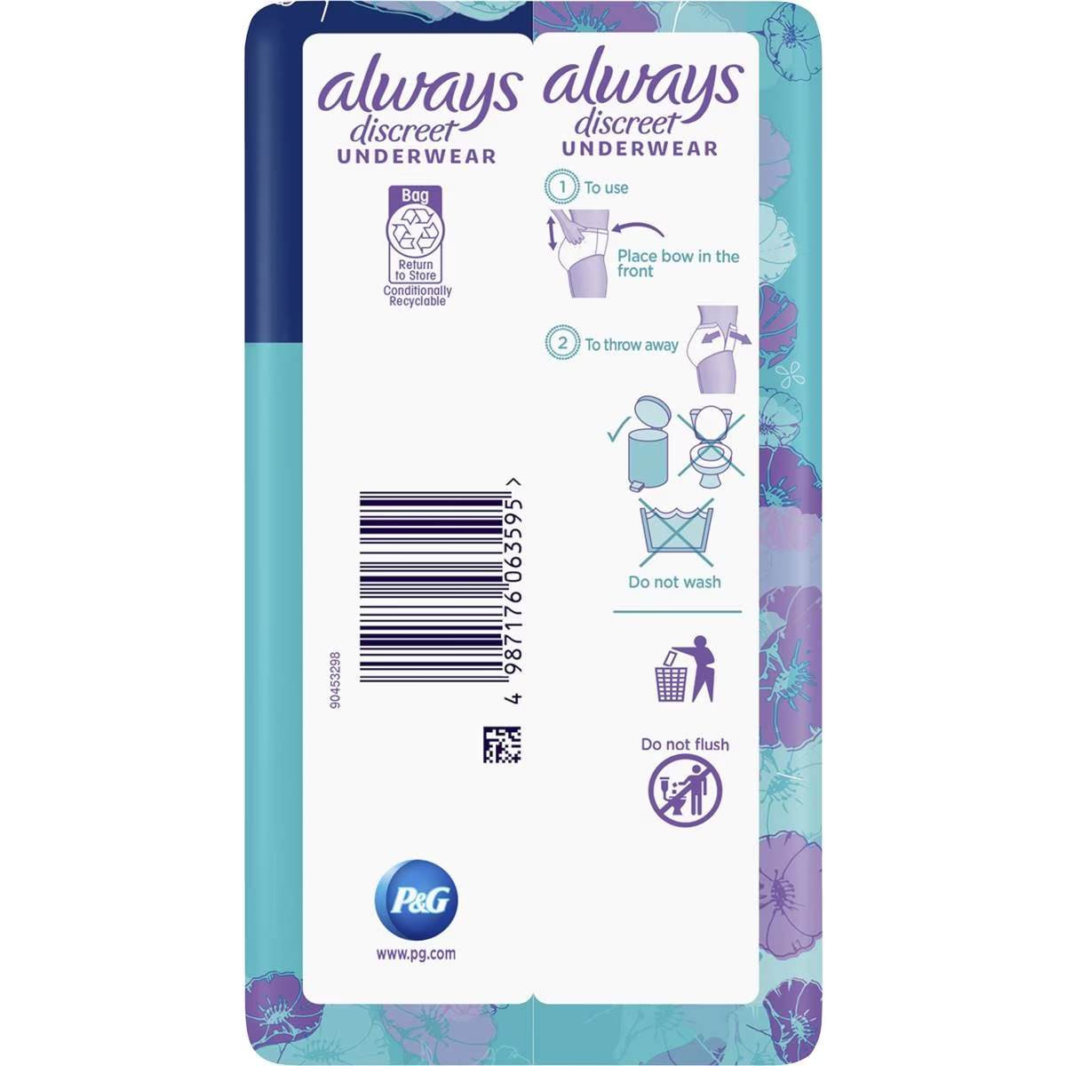 Always Discreet Incontinence Underwear Super Night Pant L 8 Pack