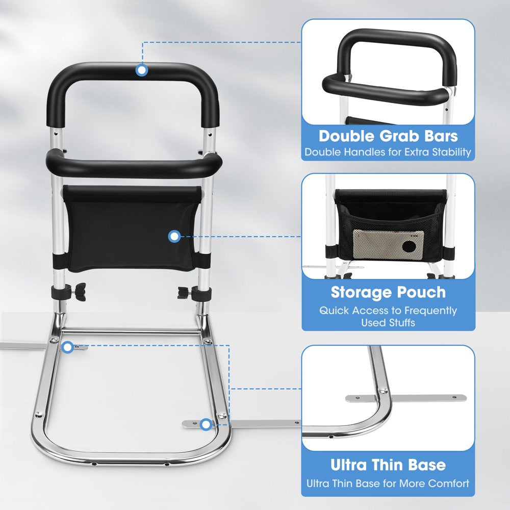 Bed Rails for Elderly Adults Seniors Safety Bed Rail with Handle Fall Prevention Metal Rail
