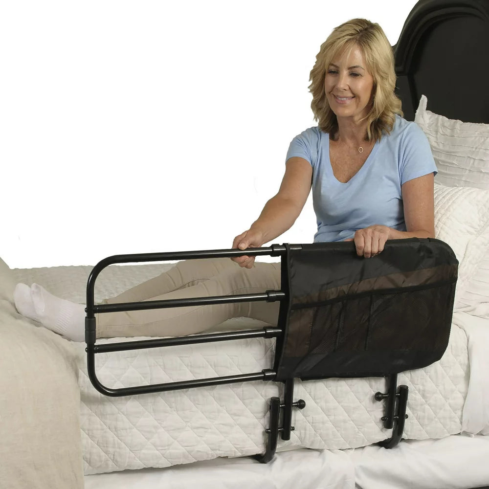 EZ Adjust Bed Rail for Seniors, Adjustable Adult Bed Rail and Elderly Bed Assist Grab Bar
