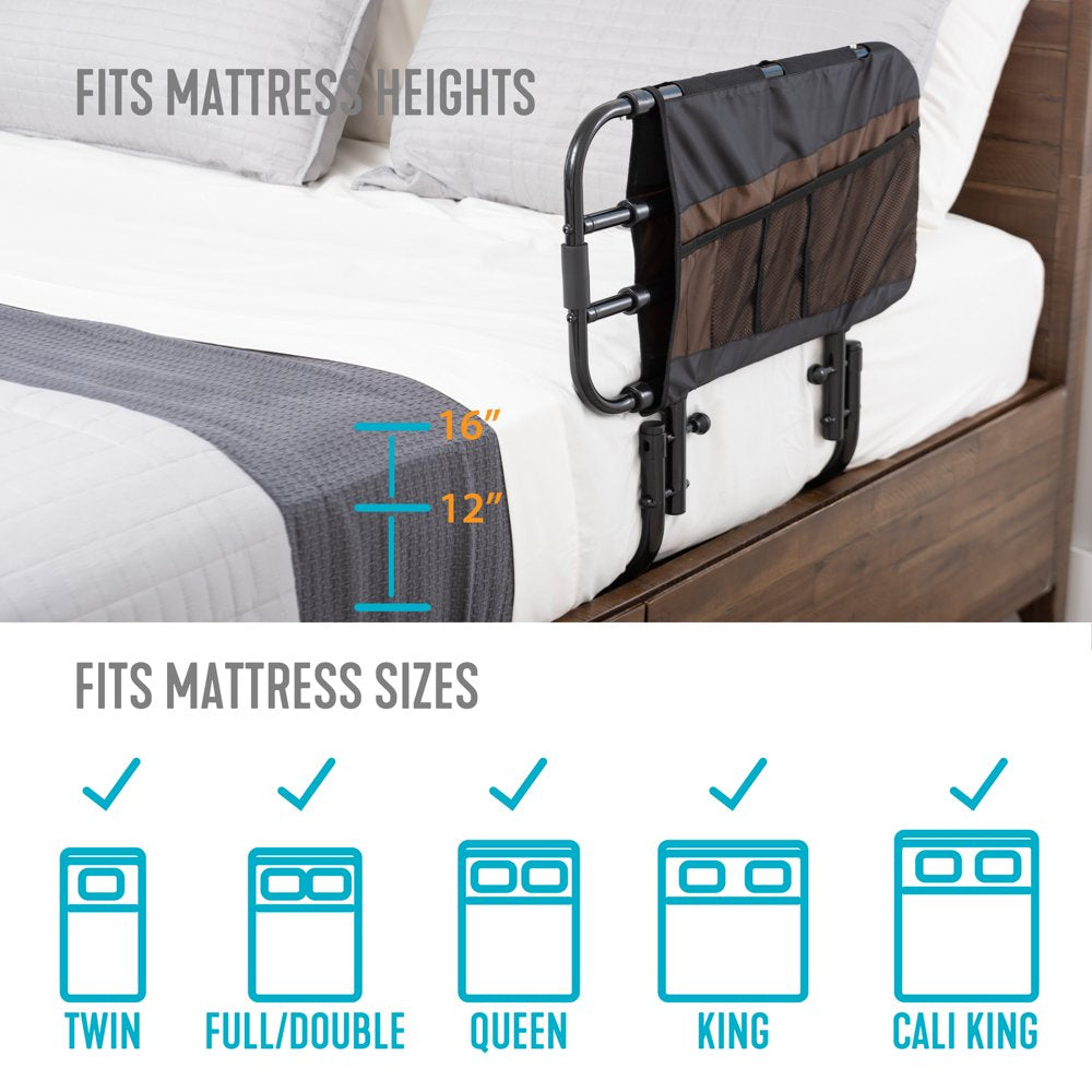 EZ Adjust Bed Rail for Seniors, Adjustable Adult Bed Rail and Elderly Bed Assist Grab Bar