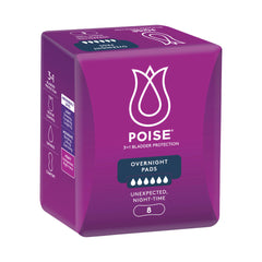 Poise Pads For Bladder Leaks Overnight | 8 pack