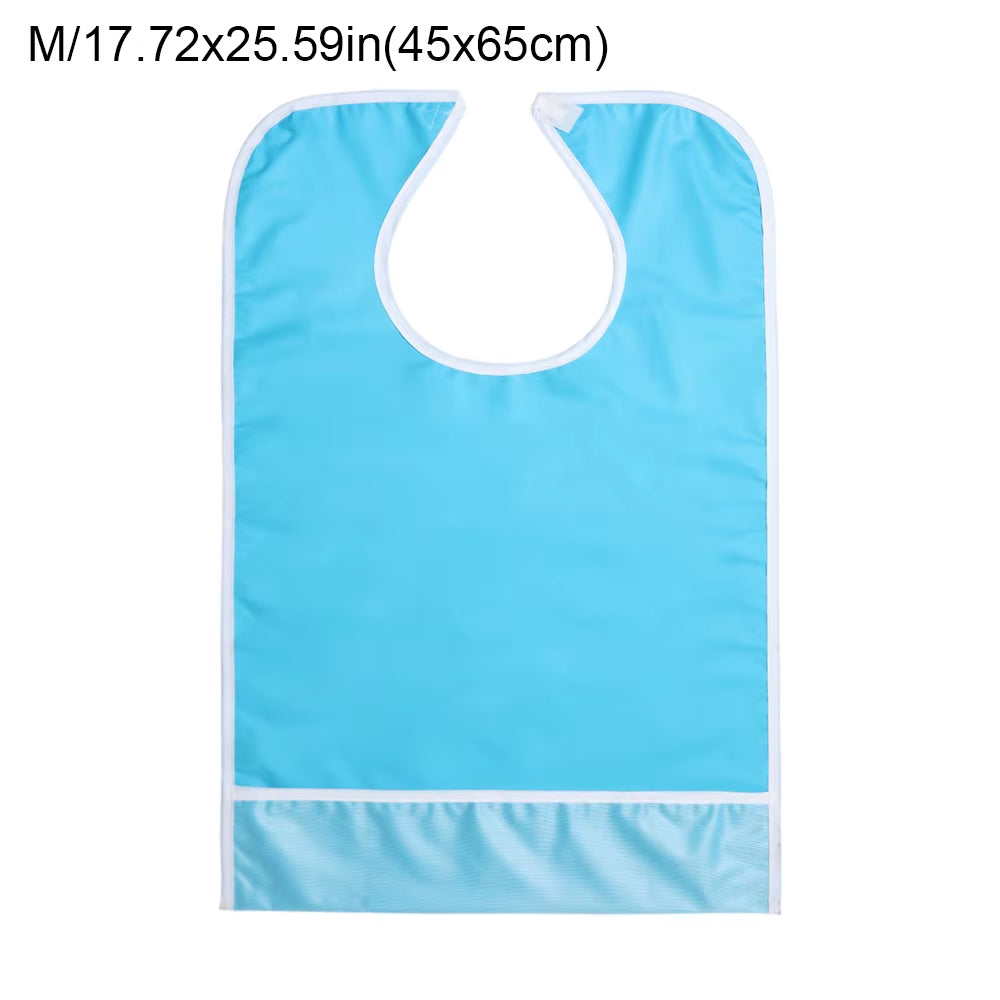 Adult Bib for Eating Clothing Protector Waterproof Apron Washable Reusable Large Terry Cloth for Elderly, Seniors and Disabled