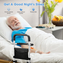Bed Rails for Elderly Adults Seniors Safety Bed Rail with Handle Fall Prevention Metal Rail