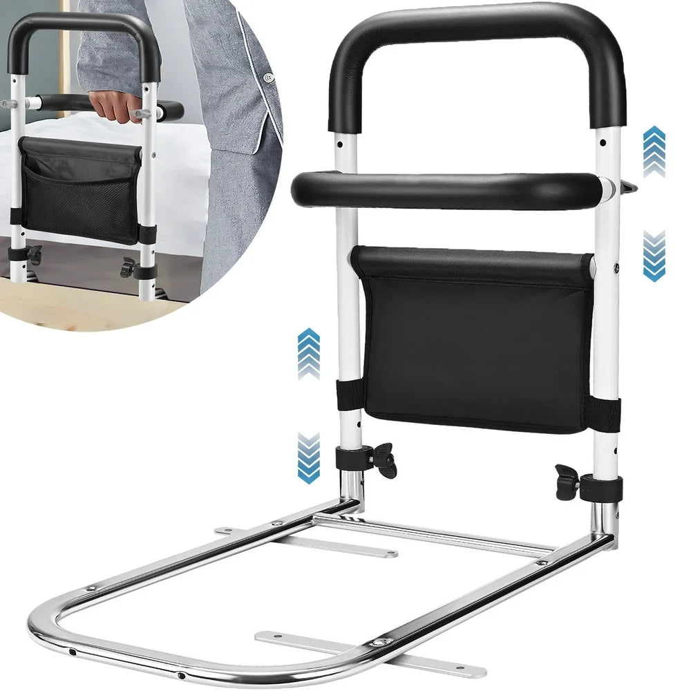 Bed Rails for Elderly Adults Seniors Safety Bed Rail with Handle Fall Prevention Metal Rail