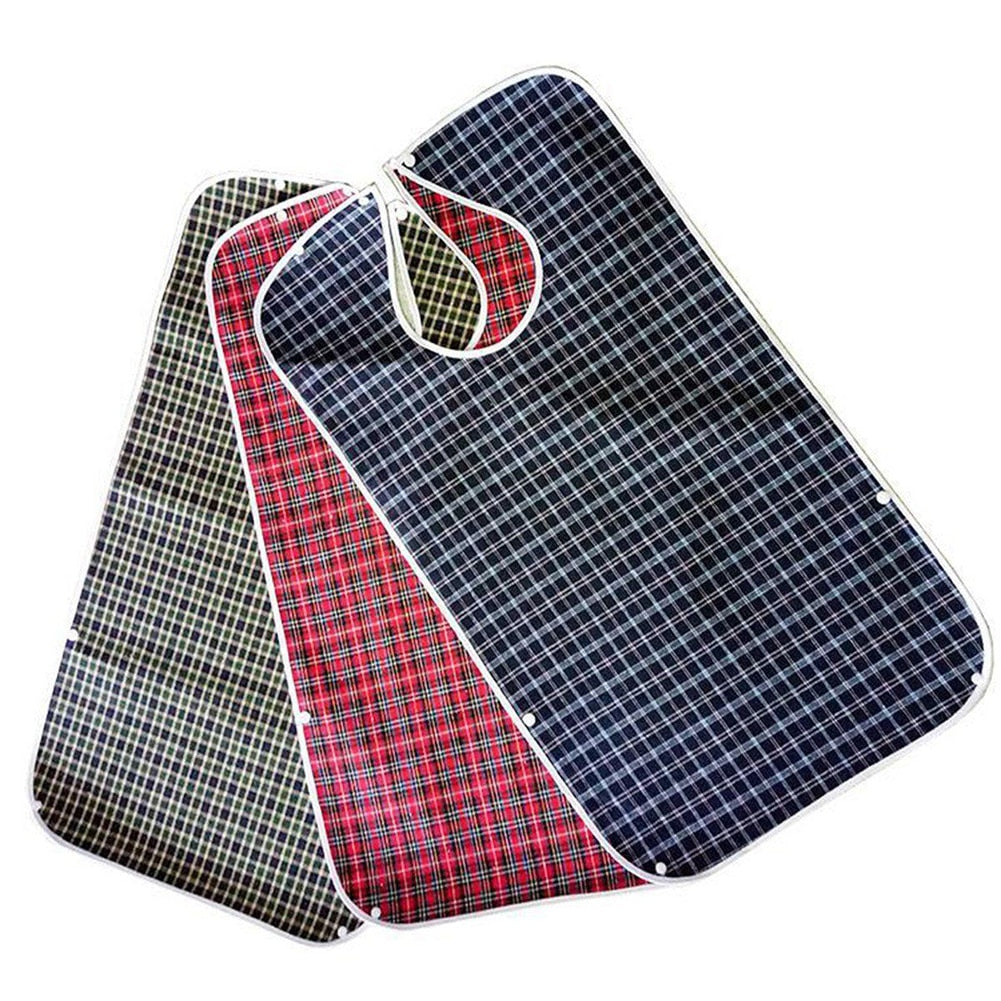 Waterproof Old People Meal Eating Drinking Bib Protector Disability Aid Apron Bottom Pocket Can Hold the Leaked Food or Drink