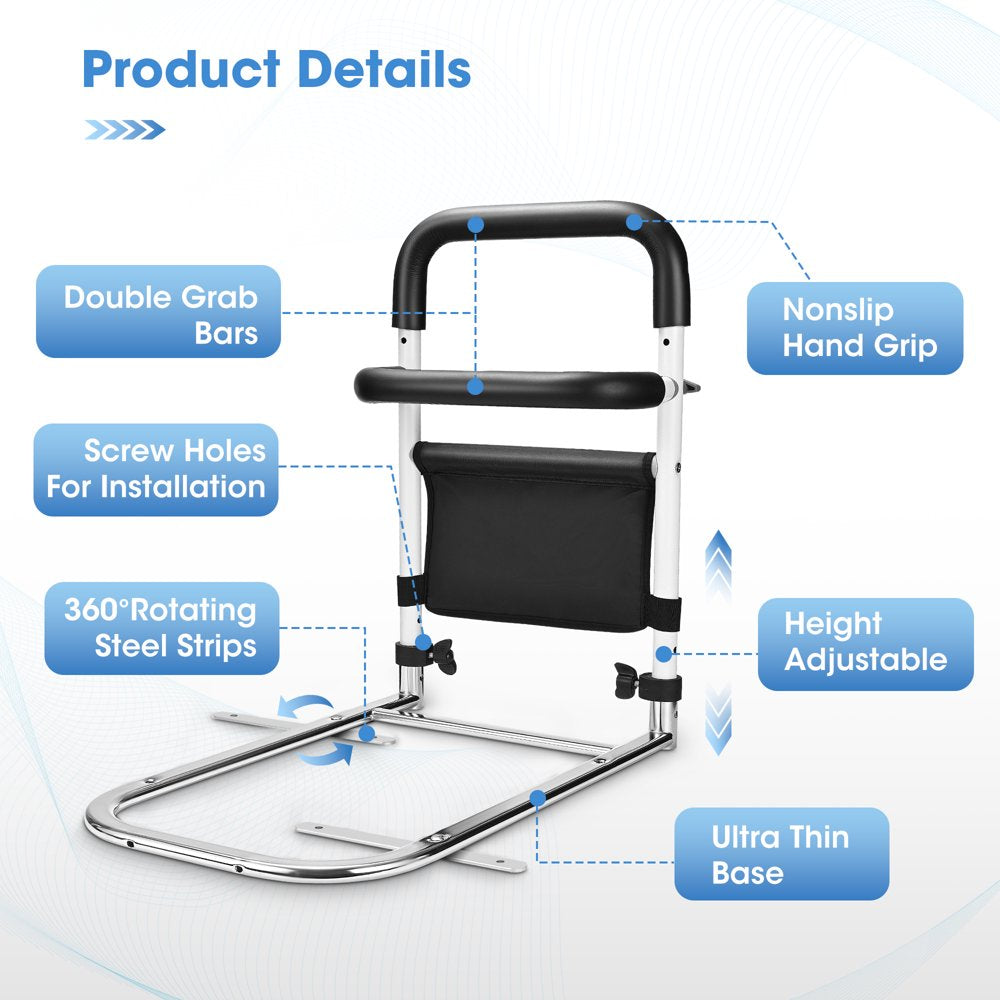 Bed Rails for Elderly Adults Seniors Safety Bed Rail with Handle Fall Prevention Metal Rail