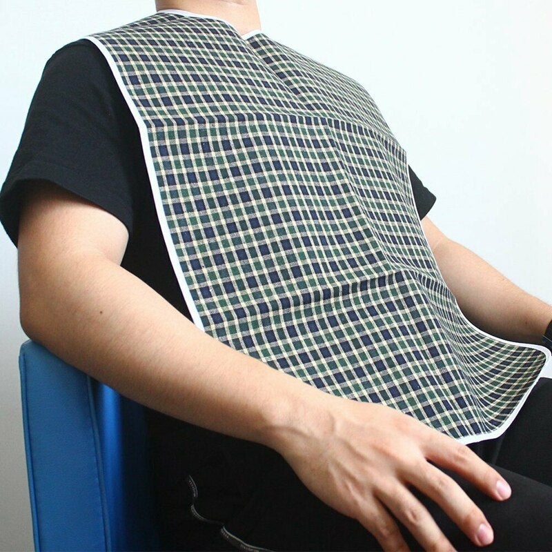 New Waterproof Bib Adult Mealtime Cloth Protector Detachable Disability Aid Aprons