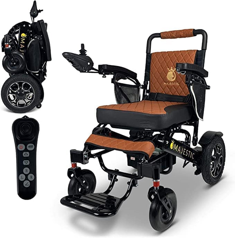 Majestic Electric Wheelchair 2022 - Foldable Remote Control Power Chair, 500 Watt Waterproof Motor, Lightweight Motorized Portable Mobility Aid for Adults - Wheel Chair (19.5" Seat Width)