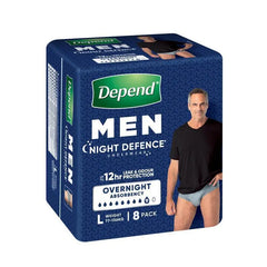 Depend Real Fit Night Defence Incontinence Underwear Men L (8 Pack)